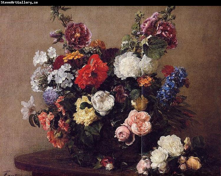 Henri Fantin-Latour Latour Bouquet of Diverse Flowers